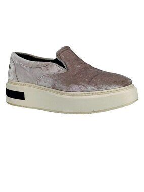 Manuel Barcelo Velvet Platform Slip-On Shoes Size 7 Taupe Made In Spain Womens